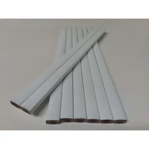 Lápis de carpinteiro pintado de alta qualidade, lápis de corpo branco para cintura de 25cm