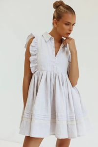 <span class=keywords><strong>Abiti</strong></span> <span class=keywords><strong>estivi</strong></span> alla moda <span class=keywords><strong>donna</strong></span> tinta unita 100% <span class=keywords><strong>lino</strong></span> arruffato senza maniche raccolti una linea Mini abito Casual Sexy - Product Image 5