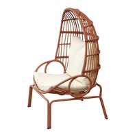 Ensemble de fauteuils en rotin tressé pour jardin, balcon, porche ou terrasse, design moderne KD, en métal, en forme d'œuf, en promotion