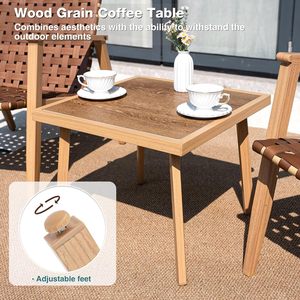 Juego de <span class=keywords><strong>Bistro</strong></span> Adirondack de 3 Piezas de Madera de Roble para Patio, con Mesa de Centro, para Muebles de Exterior, Venta al Por Mayor Phoenix - Product Image 5
