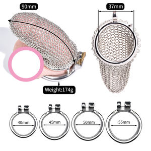 Filet en forme de cotte de mailles verrouillage du pénis produits de sexe pour adultes <span class=keywords><strong>cage</strong></span> de chasteté - Product Image 3