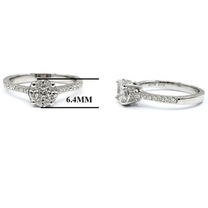 Best Workmanship Classic High Quality 18k Solid White Gold Real Diamond Engagement Wedding Party Cluster Rings Women's - Product Image 3