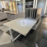 Présentoir de sol moderne sur mesure pour carreaux de bois et marbre, rotatif à 360 degrés, coulissant, écologique, pour la vente au détail