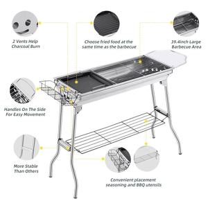 Barbacoa Portátil Funcional de Acero Inoxidable para Camping, Jardín y Exteriores - Product Image 4
