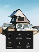 Neues Design Dreieckiges Hartschalen-Dachzelt Wasserdichtes Aluminium-Autodachzelt für 4x4 Offroad-Camping