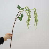 Haute Qualité Artificielle Mousse Vert Suspendu Feuille Vert Blanc Amarante Plante De Mariage Vase Bouquet Arrangement De Fleurs