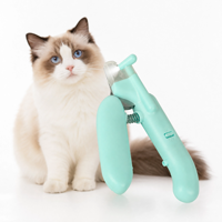 Coupe-ongles pour animaux de compagnie en acier inoxydable avec lumière LED, protection de sécurité intégrée et lime à ongles pour chats et chiens - Conception ergonomique