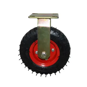 Rubber Wheels For Trolley Pneumatic 8 '' Small Inflatable Caster Wheel Rubber Heavy Duty 12"