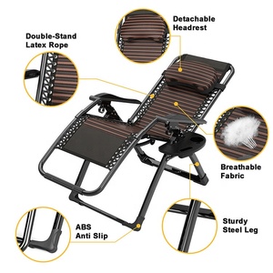<span class=keywords><strong>Chaise</strong></span> de détente réglable extérieure pliante de jardin inclinable réglable plage bureau sieste camping salon <span class=keywords><strong>Anti</strong></span> zéro <span class=keywords><strong>gravité</strong></span> - Product Image 3