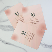 Carte d'insertion personnalisée avec logo, 350 g/m², finition mate nude, pour l'expédition, carte de remerciement esthétique personnalisée avec coins arrondis pour les produits de beauté et de soins de la peau