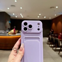 Étui de téléphone tendance en TPU avec porte-cartes pour iPhone 17 16 15 14 13 12 et Samsung A57 A37 S26 A17 A16 A06 – Housse de luxe avec fente pour cartes