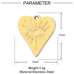 E339 titanio acero chapado en oro encanto corazón mamá amante encantos colgantes para joyería <span class=keywords><strong>amistad</strong></span> - Product Image 5