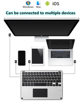 Aluminium Alloy ABS Scissor Tombol Kaki Mini Keyboard Nirkabel untuk Tablet PC Komputer Laptop