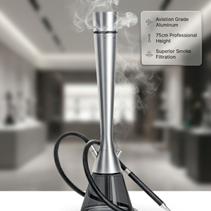Chicha portable de haute qualité 75 cm 2.1, design unique Porsche, chicha en aluminium argenté, ensemble de chicha de luxe - Product Image 1