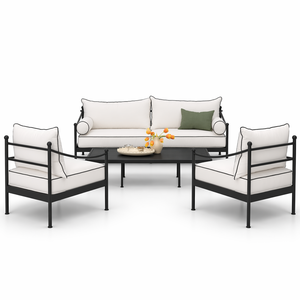 <span class=keywords><strong>Tavolino</strong></span> da Caffè Moderno Portatile in <span class=keywords><strong>Metallo</strong></span>, Tavolo da Esterno in Acciaio Inossidabile, Design <span class=keywords><strong>Nero</strong></span> per Uso Esterno - Product Image 1