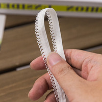 Bande élastique en dentelle picot de 1 cm pour vêtements et sous-vêtements, ruban en nylon à bord festonné, sangle de couture pour textile domestique et bricolage