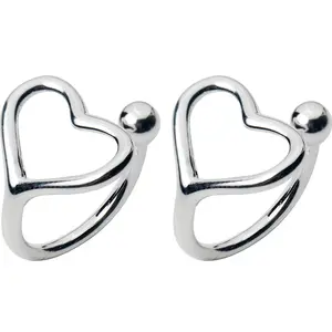 Mylove jewelry 925 sterling silver no puncture cartilage cuff earrings women heart ear cuffs