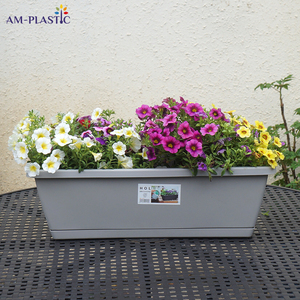 आउटडोर घर की सजावट के लिए ट्रे आयताकार गार्डन बालकनी के साथ लंबे आयताकार गार्डन बालकनी प्लांटर - Product Image 4