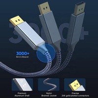 Kabel DISPLAY PORT 4K 60Hz DP 1.2 Male to Male dengan Cangkang Aluminium untuk Monitor Gaming, PC Desktop, Kartu Grafis 1M 2M 3M