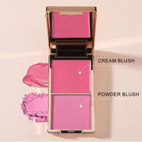 Groothandel 2-in-1 poeder & crème dual-color blush palette, aangepaste logo's mogelijk, matte & dewy finish blush palette