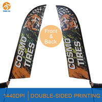 Offres spéciales : Drapeau en polyester avec mât en aluminium, imprimé par transfert thermique pour la promotion sportive et les cérémonies d'ouverture