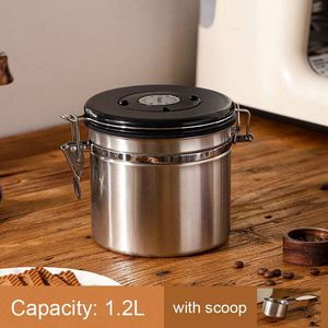 Stainless Steel Airtight Coffee Bean Container Food Coffee <b>Kitchen</b> <b>Storage</b> Canister Tea <b>Storage</b> <b>Jar</b> - Product Image 6