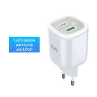 Chargeur rapide USB Type-C PD 25W avec veilleuse pour ordinateur portable, écouteurs, appareil photo, téléphone portable - Lampe de chevet/bureau (Protection OTP/OVP)