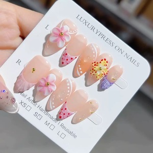 आपूर्तिकर्ता प्रत्यक्ष आपूर्ति थोक उच्च गुणवत्ता 10 पीसी ऐक्रेलिक फ्रैंच 3 डी नक्काशीदार तीन आयामी डिजाइन कस्टम झूठे नाखून - Product Image 1