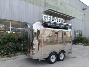 Nouvelle remorque de nourriture en acier inoxydable rétro construit en usine cuisine mobile Boba boutique camion de nourriture présentoir de comptoir en verre - Product Image 2