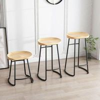 Tabouret de bar moderne en bois avec structure métallique, style nordique, chaise de comptoir de cuisine pour la maison, le café, le restaurant