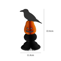 Nouvelles décorations pliables en papier 3D personnalisées pour Halloween, araignée, crâne, fantôme, nid d'abeille, écologiques, magnétiques, légères, faciles à assembler