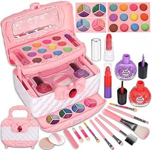 Children's Playhouse Portable <strong>Beauty</strong> Makeup Set Washable <strong>Girl</strong> Birthday Gift Princess Handheld Box Cosmetics Toy - Product Image 6