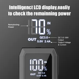 16800mAh Lithium-Ladegerät Dual-USB-Ausgangs starter mit intelligenter LED-Bildschirm anzeige
