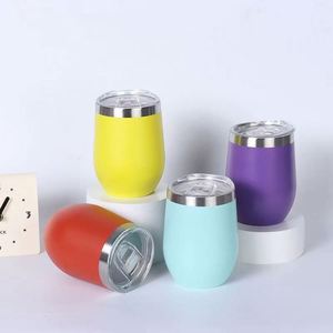 Wholesale 304 Stainless Steel Eggshell Cup 12oz Double Vacuum U-Shaped <b>Thermos</b> for Red Wine & Beer Foreign Trade - Product Image 1