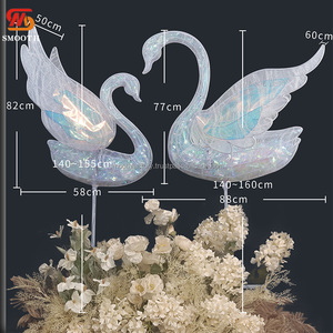 Exquis moderne romantique blanc mariage et anniversaire allée décoration lisse nouveauté cygne lumière lampadaire - Product Image 2