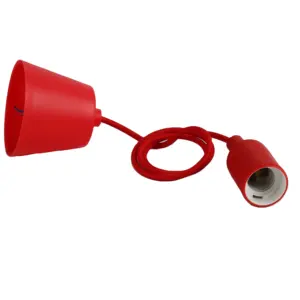 Contemporary Silicone Lamp Holder E27 Light Socket Lamp Pendant with Office Red