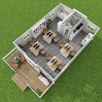 Maison mobile de luxe en kit, maison conteneur préfabriquée modulaire pour usage bureautique