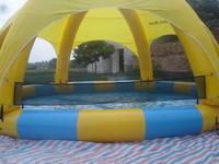 Grande piscine gonflable avec couverture de tente gonflable, jeux aquatiques