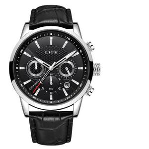 Haute qualité hommes <span class=keywords><strong>montre</strong></span> Top marque <span class=keywords><strong>LIGE</strong></span> 9866 Quartz homme montres Offre Spéciale cuir étanche Date montres - Product Image 2