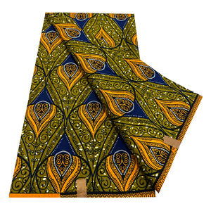 Tessuti 100% Cotone Organico Batik Africano Olandese Super Hollandais per Cucire Abiti e Borse - Product Image 1
