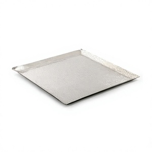 Bandeja de Servicio Metálica Color Plata con Calidad de Lujo para Hotel y Cocina, Bandeja para Servir Comida, Bocadillos, Té, Café y Postres - Product Image 1