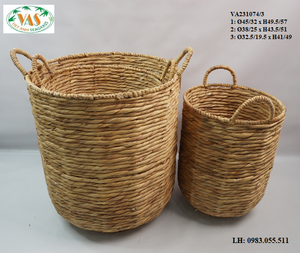 Cesta de Almacenamiento Tejida a Mano con Jacinto de Agua, Ecológica y Moderna, con Asa, Forma Ovalada, Multiusos, Marca Viet Anh, Hecha en Vietnam - Product Image 6