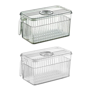 Kitchen Fridge Clear Eco-Friendly Stackable <b>Storage</b> Box Refrigerator Organizer Fresh Food Fruits <b>Vegetable</b> Container Bins Flip - Product Image 4