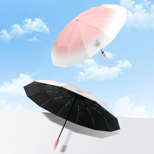 Hochwertige 3-fach starke 12 Rippen Open Check Design Reises chirm Modern Style Großhandel Versand bereit - Product Image 6