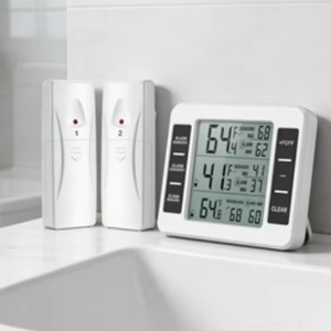 वायरलेस डिजिटल फूड थर्मामीटर एलसीडी डिस्प्ले-50 ~ 300c रेंज बैटरी संचालित 2 रसोई रेफ्रिजरेटर के लिए - Product Image 1