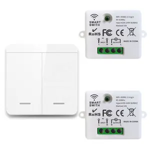 110V 220V WiFi RF Smart Switch Wireless Light Switch Module 2 Button Wall Switch Voice Control for Lamp Bulb LED(2+1 Set)