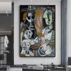Peinture à l'huile sur toile faite à la main Mintura MT163273, peinture abstraite, femme, <span class=keywords><strong>Guernica</strong></span>, art linéaire, pour la décoration murale de chambre d'hôtel - Product Image 3