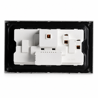 Plaque murale grise de type 146, double interrupteur, prise murale double universelle multi-prises, port de charge USB Type C, 13A 250V