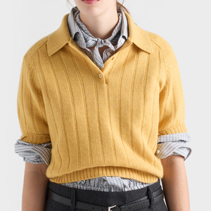 Suéter de punto con bloques de color para hombre, cuello tipo polo con botones, tejido acanalado, para otoño e invierno, se aceptan diseños personalizados. - Product Image 2