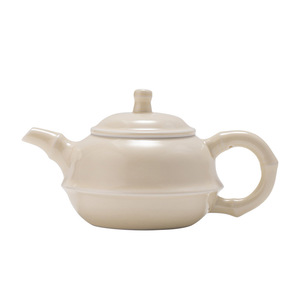 Théière unique artisanale en céramique Ding Kiln, forme bambou blanc, service à thé Kung Fu avec plateau, décoration d'intérieur - Product Image 5